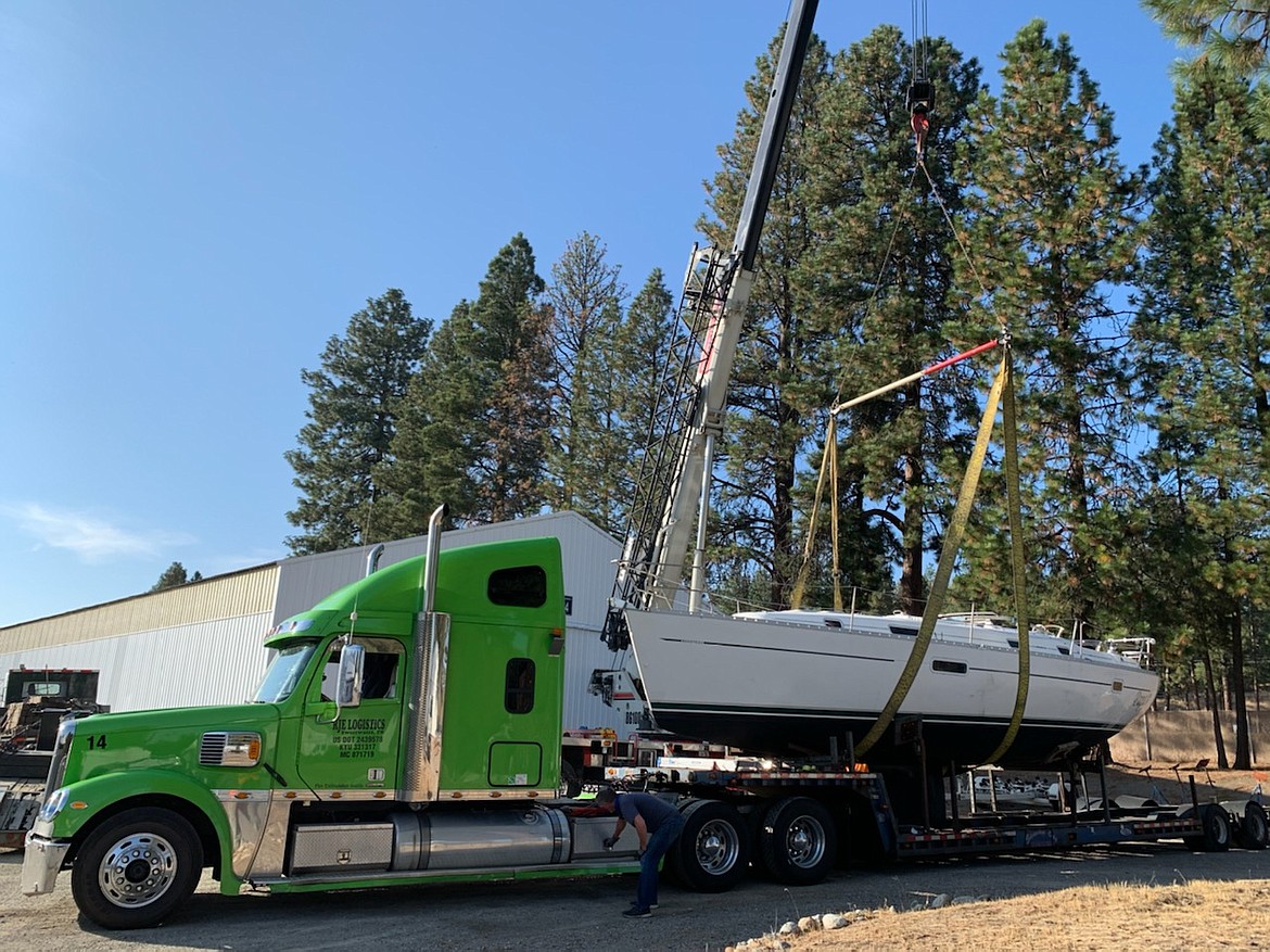 Idaho State Department of Agriculture
This photo shows crane lifting sail boat off trailer for dry dock storage up to 30 days out of water.