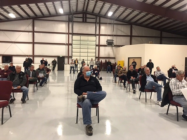 Over 50 hangar owners came out in support of the CDAAA meeting Friday where they discussed issues with future airport measures. Photo courtesy Coeur d'Alene Airport Association.