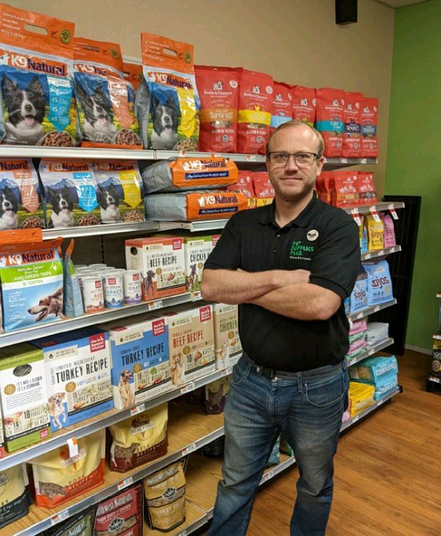 Courtesy photo
Krister Nordby stands in the recently-expanded GoodDog Pet Supplies Plus store at 3115 Government Way in Coeur d'Alene.