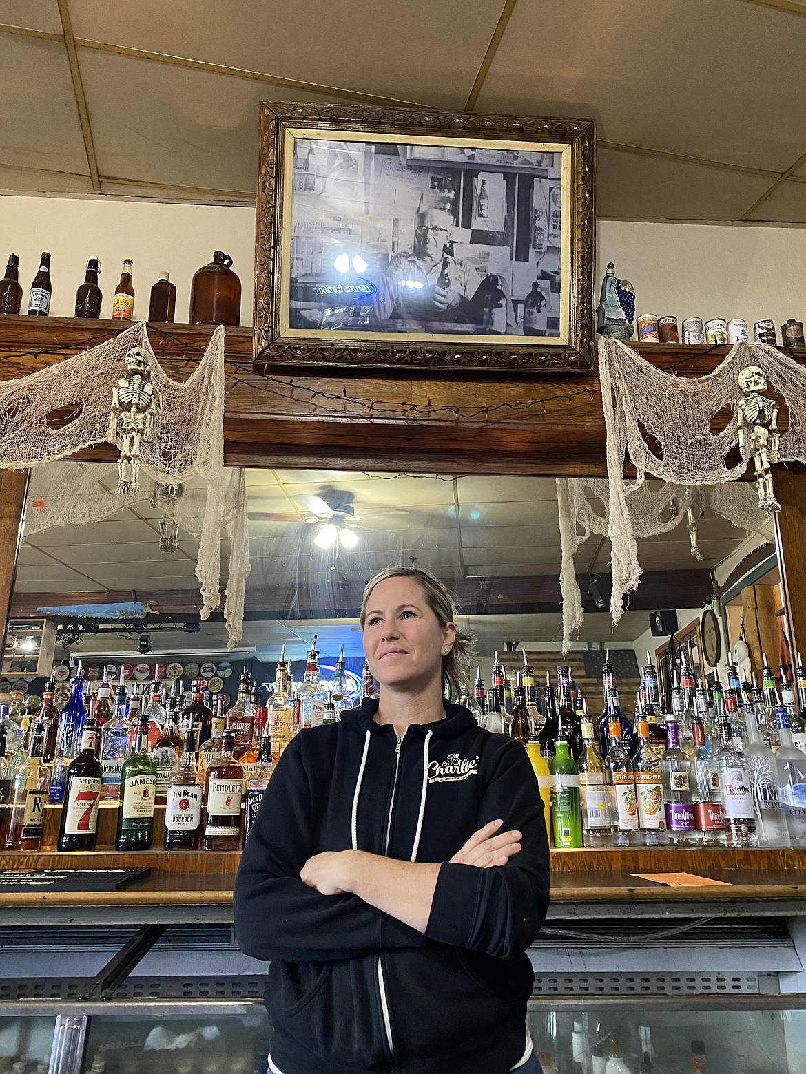 Whitney Haruza has owned One Shot Charlie's, a local Harrison bar and restaurant since 2021, but the building has been a key feature of the city since 1949. (MADISON HARDY/Press)