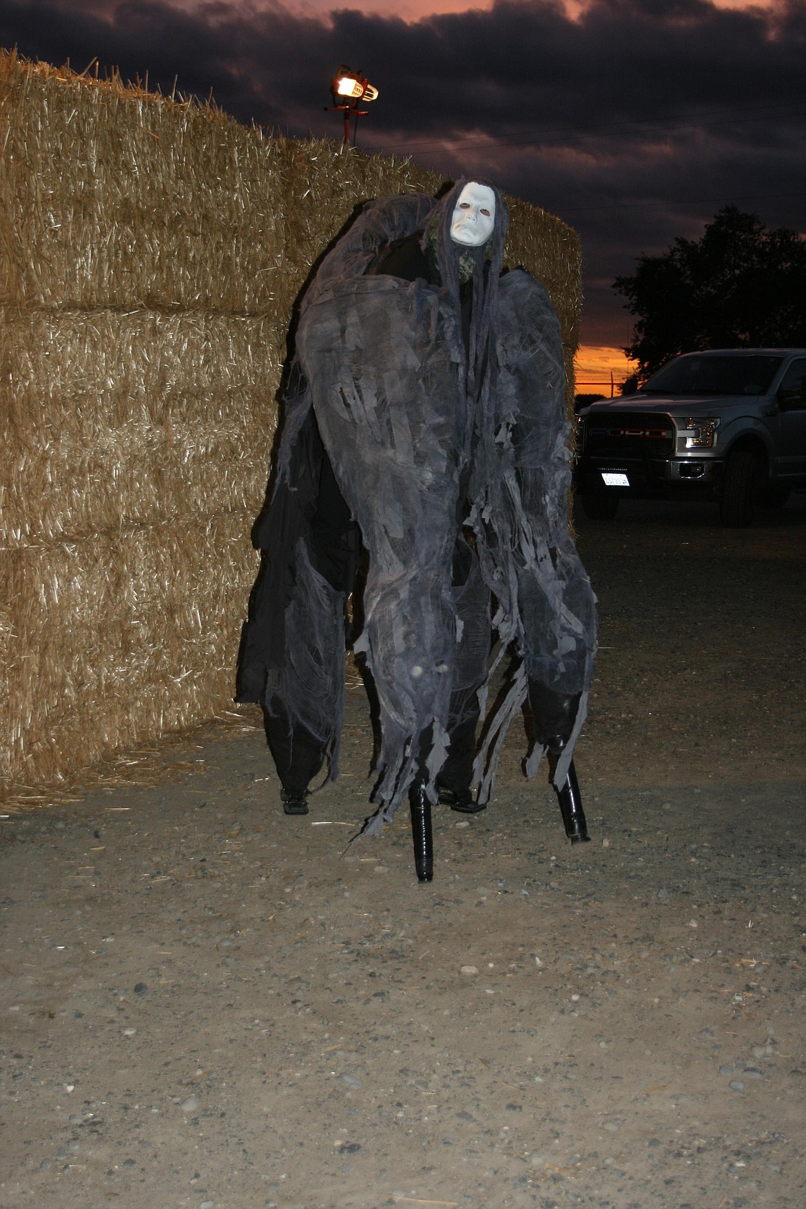 Aaron Stephens came up with something suitably scary for the Othello Rodeo Association straw maze