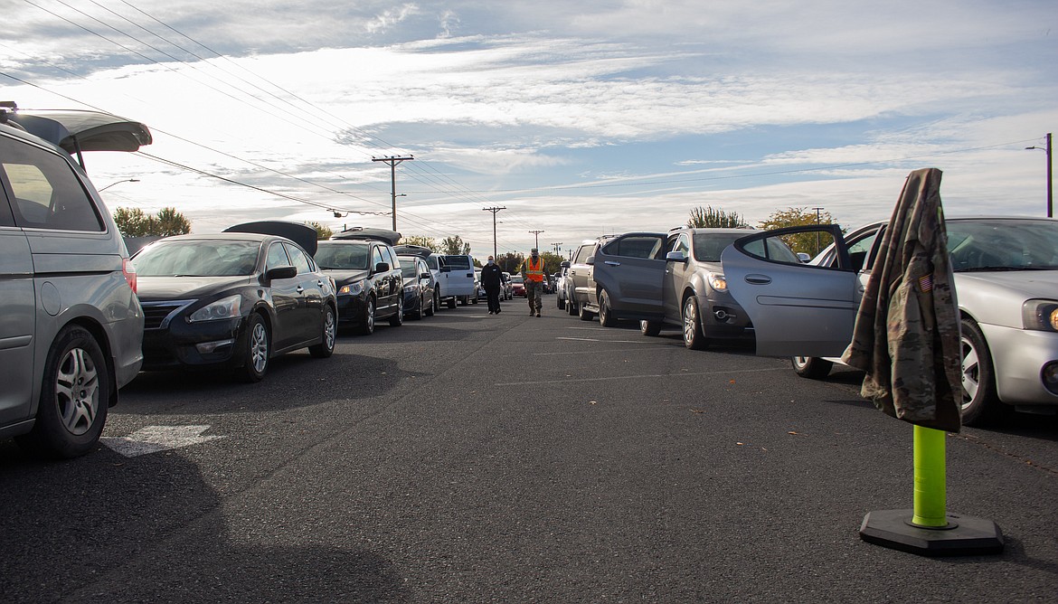 The line of cars was up to more than 100 before the Second Harvest Mobile Market even kicked off at 10 a.m. on Tuesday at Othello High School.