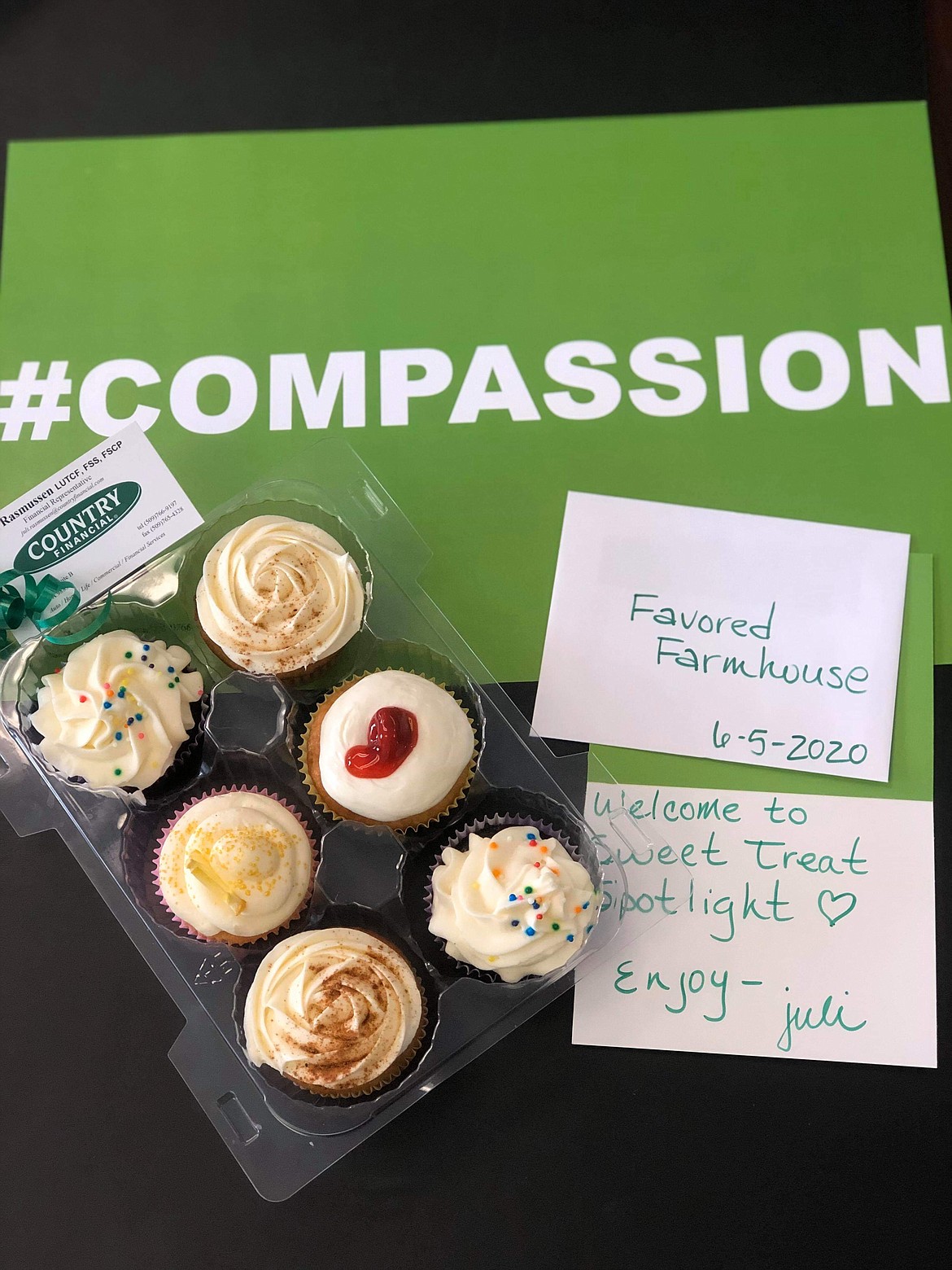 Cupcakes and encouragement were part of Juli Rasmussen's campaign to pay it forward during the coronavirus pandemic.