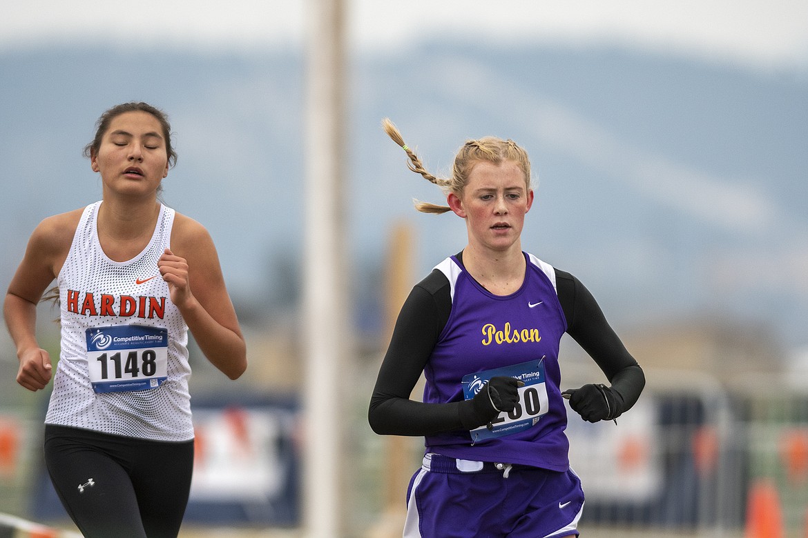 Halle Henninger of Polson finished 15th Friday at the Class A state meet in Kalispell. (Chris Peterson/Hungry Horse News)