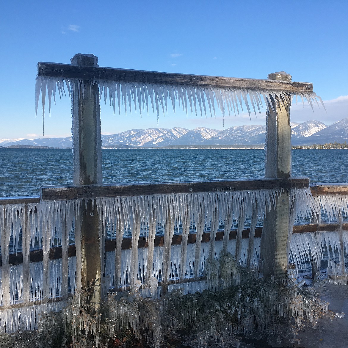 Following Friday night's snowstorm, temperatures around Flathead Lake crept toward zero degrees, and it was much colder elsewhere in the region. (Emily Lonnevik/Lake County Leader)