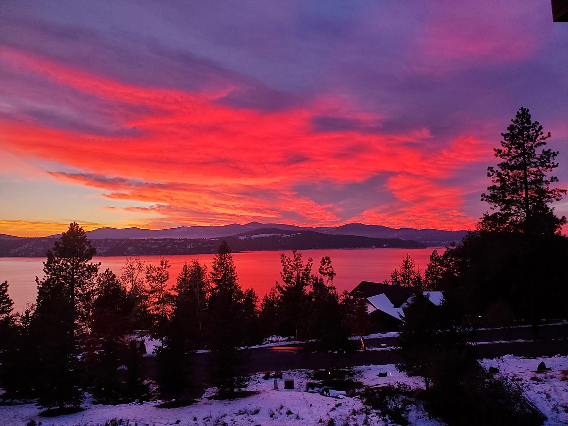 Former state Sen. John Goedde caught this spectacular sunset Tuesday evening over Lake Coeur d'Alene.