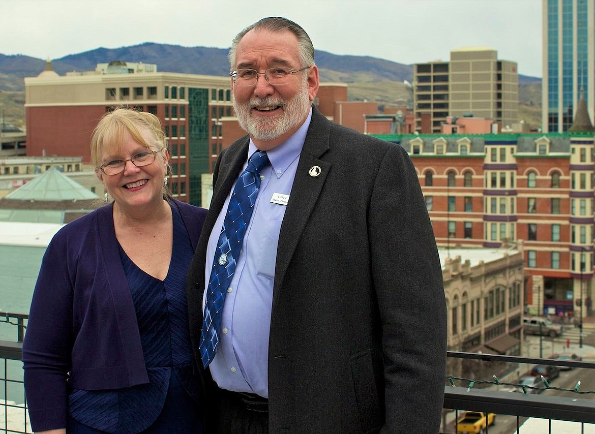 Larry & Christina Kenck in Boise in March 2015, after Larry was elected chairman of the Idaho Democrat Party for a second time.