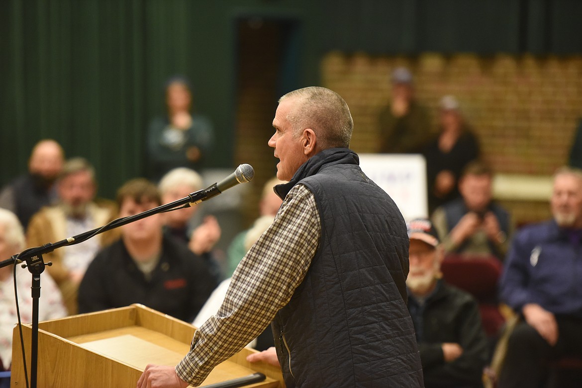 Matt Rosendale, Republican candidate for Montana's lone seat in the U.S. House of Representatives, spoke to Lincoln County voters during a Nov. 1 rally.