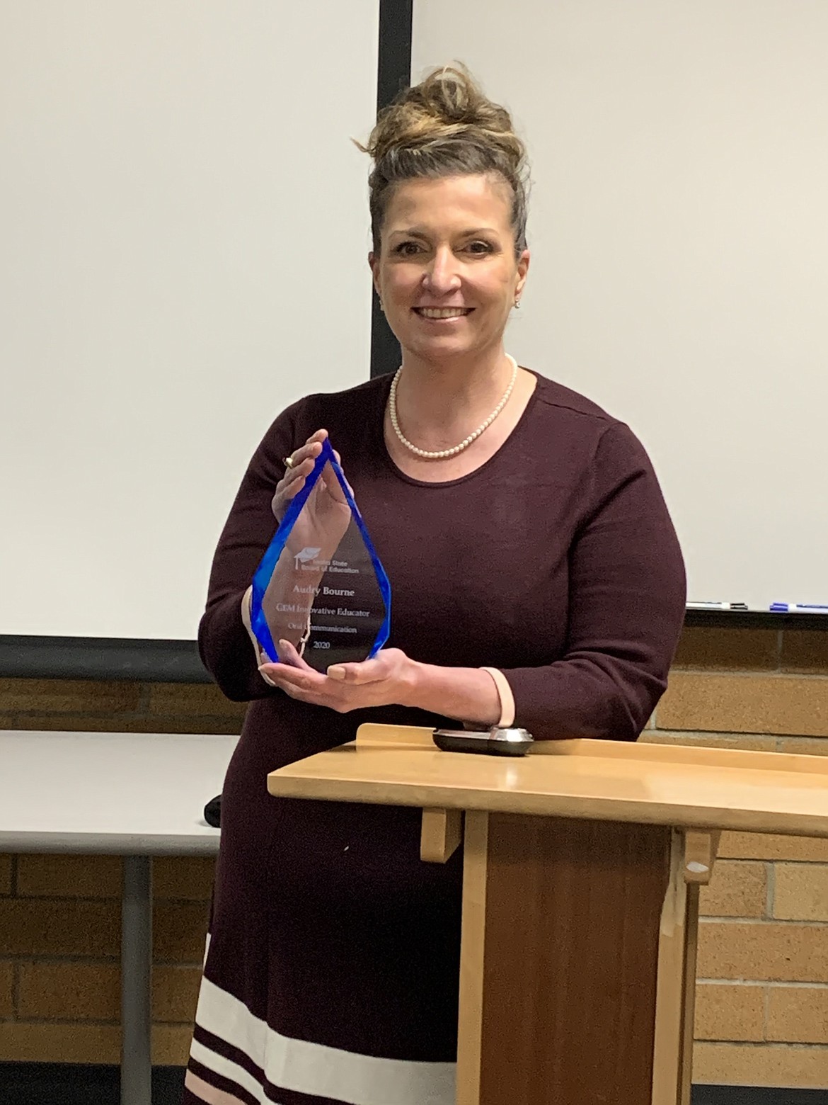 Audry Bourne, North Idaho College professor of communication and assistant division chair of NIC's communication and fine arts division, has been recognized as a GEM innovator by the Idaho State Board of Education’s General Education Committee.