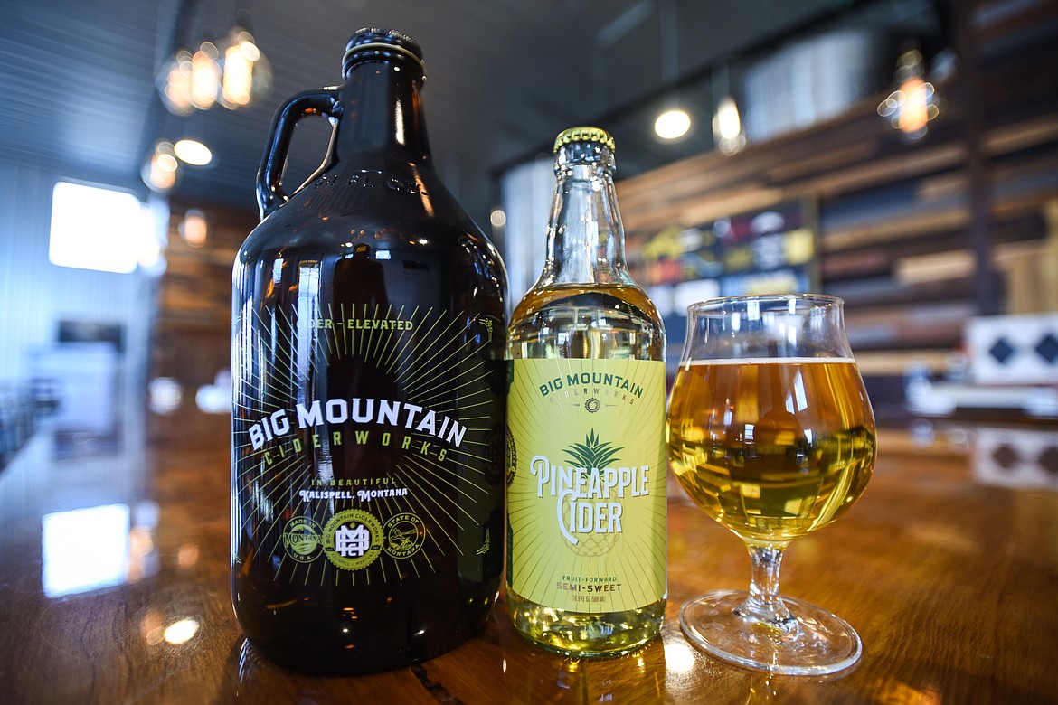 Ciders are available in the taproom in 4, 12 and 16 oz. pours as well as to-go in 64 oz. refillable glass growlers. (Casey Kreider/Daily Inter Lake)