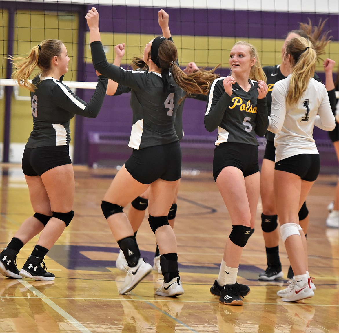 Polson kept things light with a little dancing during a break. (Scot Heisel/Lake County Leader)