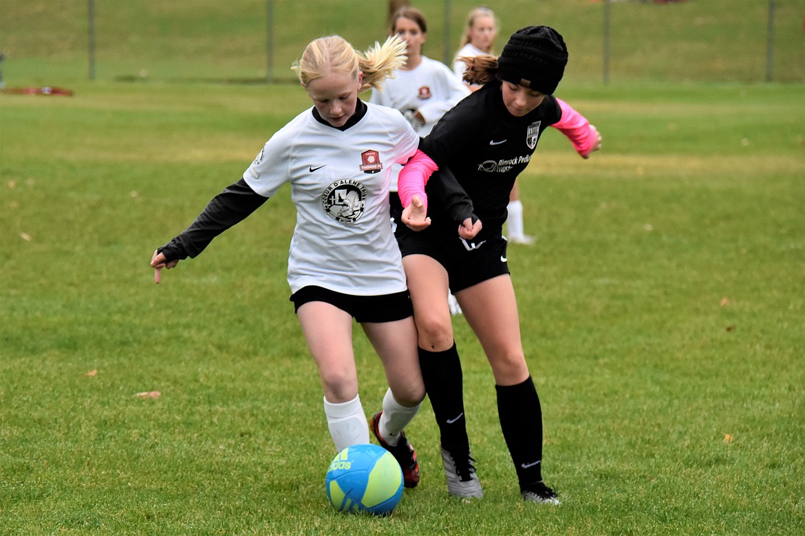 Courtesy photo
The Thorns North FC 08 Girls Red soccer team beat 3RSC 08G on Saturday 3-0. Hailoh Whipple, Kambrya Powers, and Ellie Moss each had 1 goal. Talia Lambro had 2 assists. Macy Walter and Adysen Robinson teamed for the shutout in goal. Pictured for the Thorns is Hailoh Whipple (white jersey).