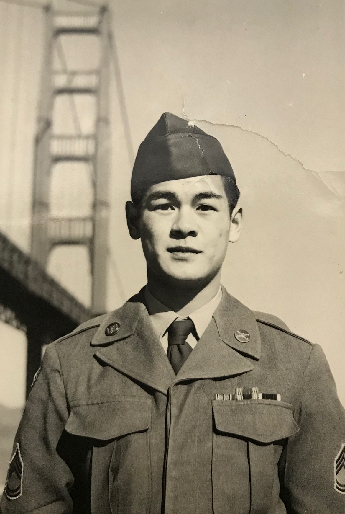 George Dong is pictured during his military service.