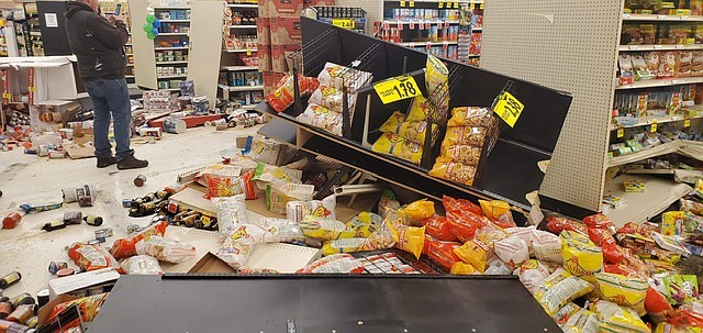 Wreckage inside the store. (Kelly Hamilton photo)