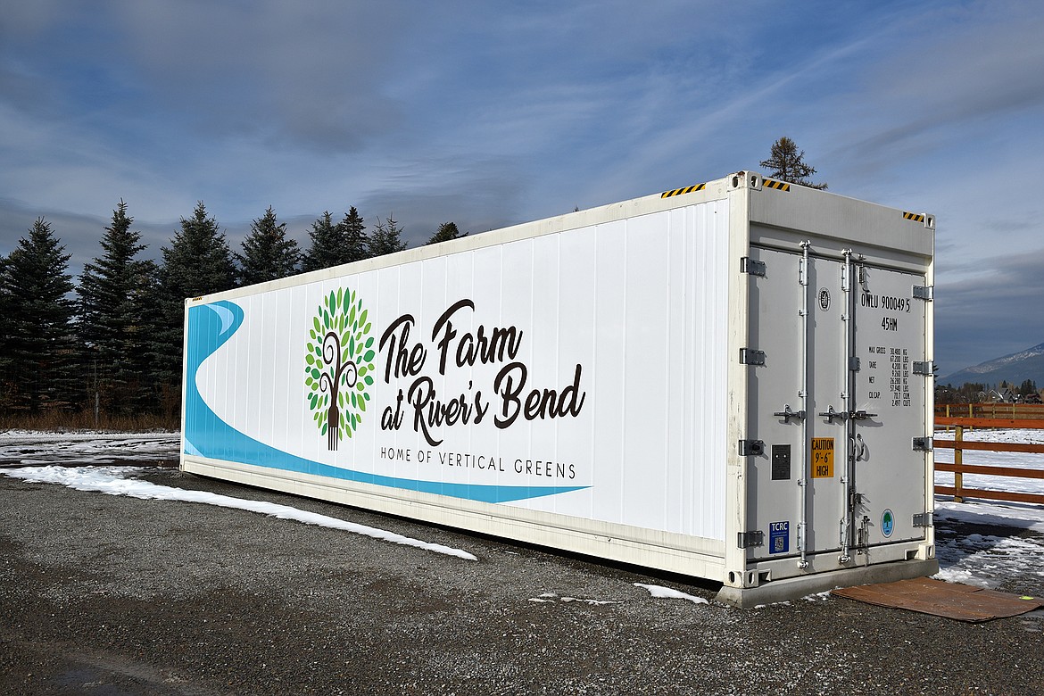 Once it’s fully operational The Farm at River’s Bend expects to be able to harvest 1,200 heads of lettuce from their hydroponic vertical container farm. The container farm can operate year round. (Heidi Desch/Whitefish Pilot)