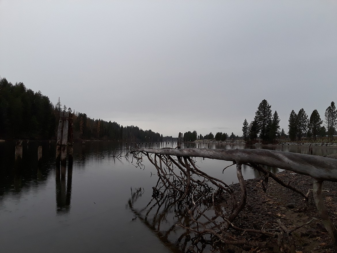 The Atlas Mill Park's grottos were empty on a gloomy and rainy Monday. The park got a soft opening over the weekend, as the 4,000-foot-long stretch along the Spokane River is now open to the public. (CRAIG NORTHRUP/Press)