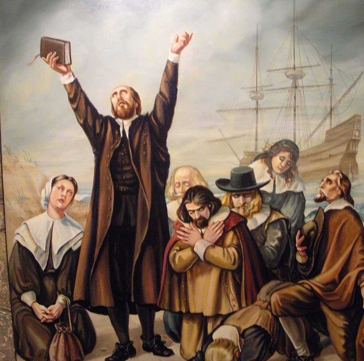 The Puritans arrived in Massachusetts Bay from England 10 years after the Pilgrims and together they formed the Congregational Church in America.