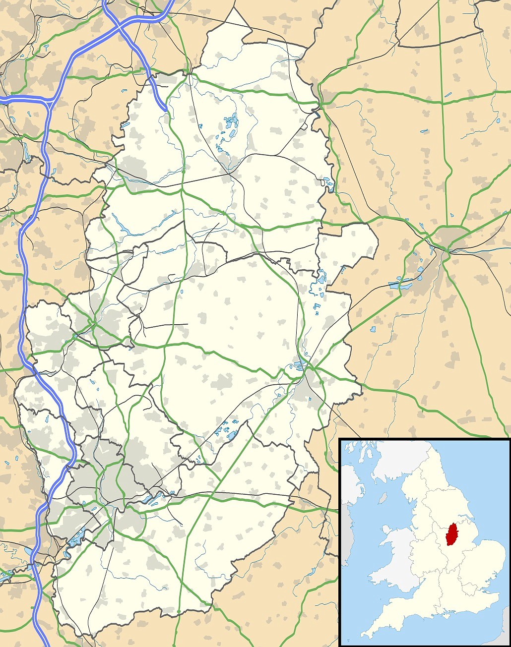 Nottinghamshire, location of Scrooby and Bawtry, home of the Pilgrims before they fled to Holland and later to America.
