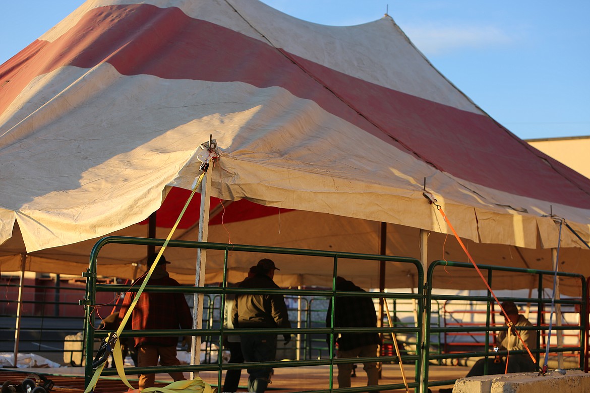 Workers laid flooring Thursday afternoon and expect to be able to open the casino pavilion Monday.