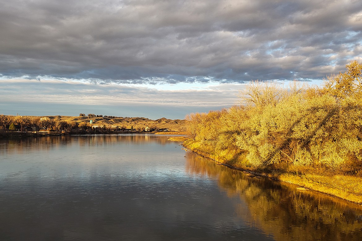 Looking downriver from the Fort Benton Bridge over the Missouri