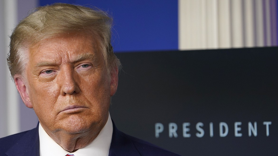 President Donald Trump listens during an event in the briefing room of the White House in Washington, Friday, Nov. 20, 2020, on prescription drug prices.