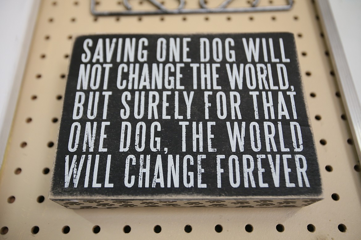 This sign hangs in the lobby of the Kootenai Humane Society animal shelter in Hayden. The nonprofit needs community members to rally and raise just less than $1 million so construction on a new shelter can begin.