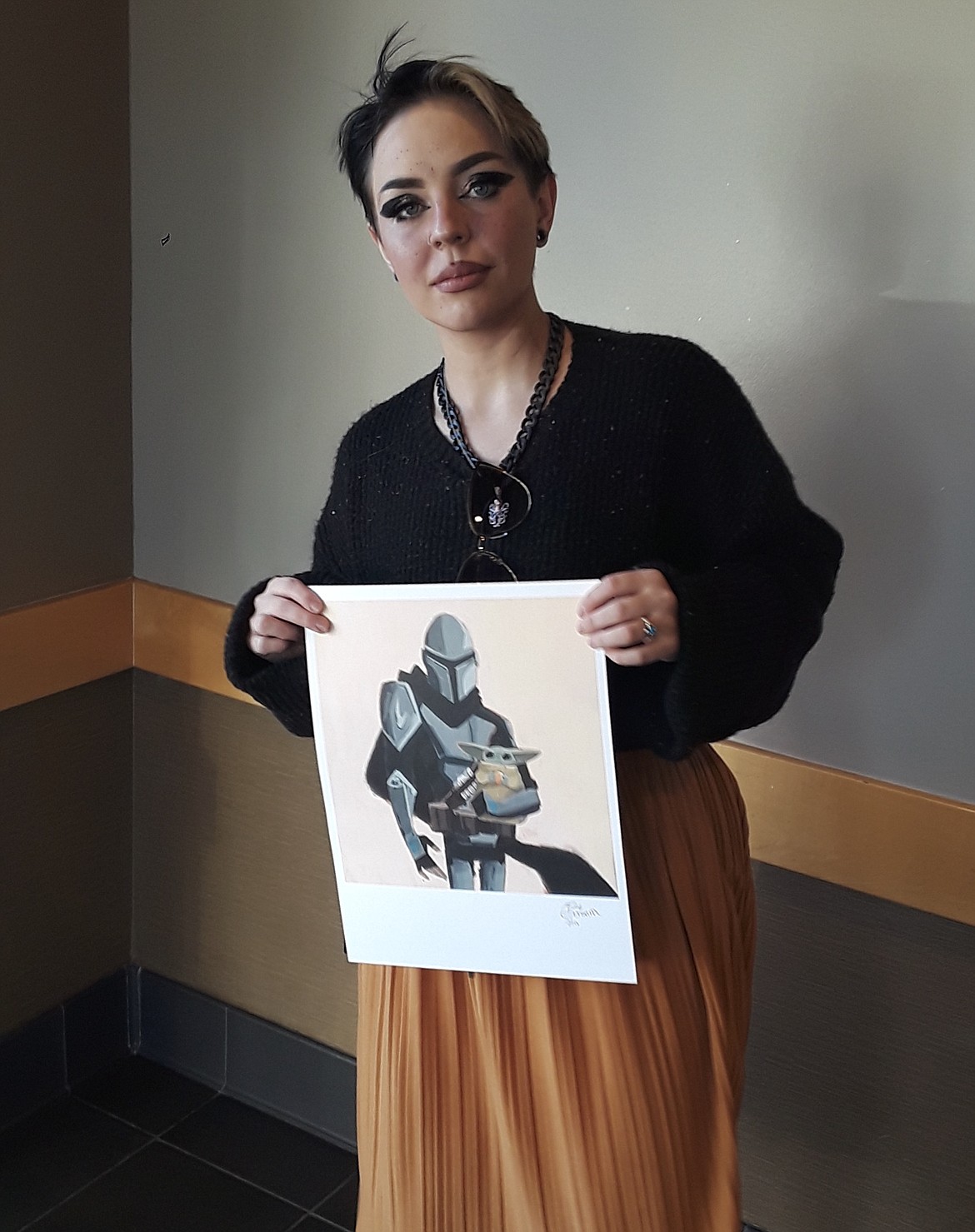 Characters of Disney's past aren't the only subjects of Bre Gotham's passion. One of the Post Falls artist's more popular items has been a recreation of The Mandalorian, the Star Wars television phenomenon that has captivated sci-fi lovers young and old. (CRAIG NORTHRUP/Press)