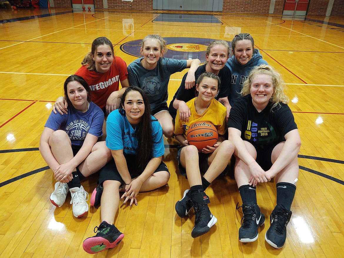 The Mullan Lady Tigers pictured from left (back row) are Talowa Fallingwater, Livia Blankenship, Emily Dykes and Kara Stahle (manager). Front row: Sairah Haig, Autumn Charvez, Jazzmyn Nelson and Leah Frazier. Not pictured are Linsay Waters, Lily Angle (manager) and Lacie Morris (manager).