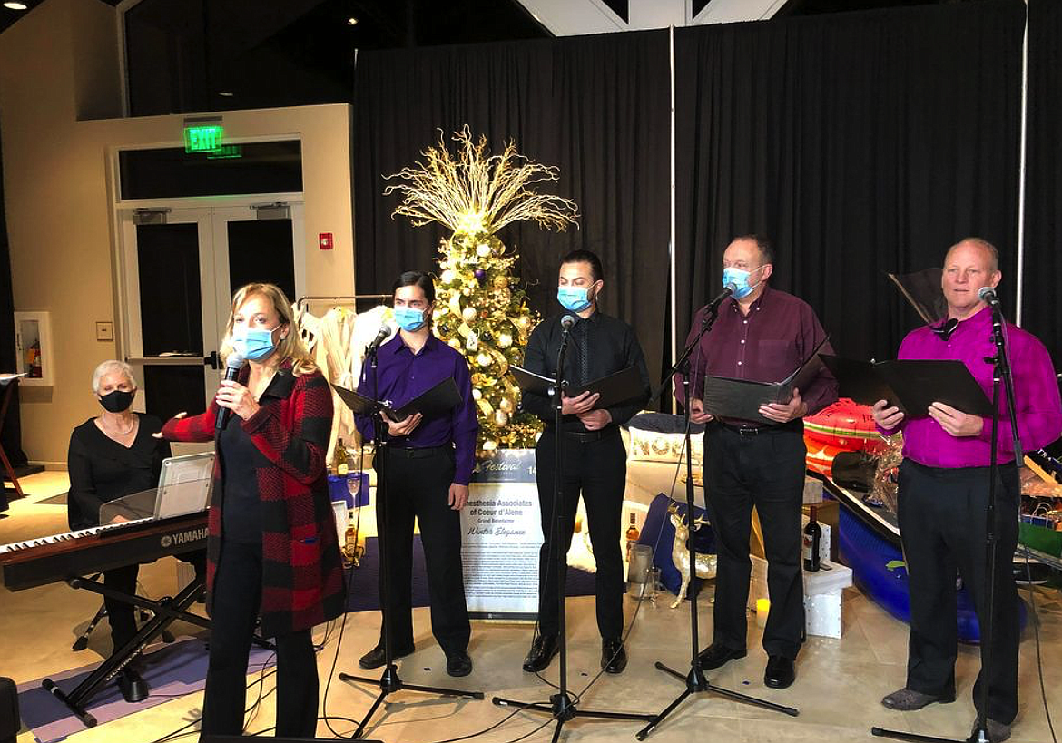 A performance from "All is Calm: The Christmas Truce of 1914," presented by Laura Little Theatricals, closed out a generous night of giving during the virtual Festival of Trees Gala on Saturday. From left: Deborah Sinn, Laura Little, David Eldridge, Dakota Moses, Tom Richards Jr. and Paul Eloe.