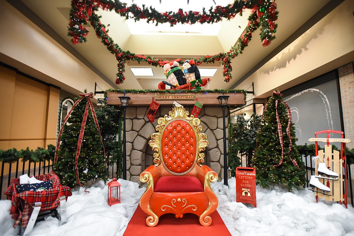 The Christmas display for visiting with Santa Claus at Kalispell Center Mall on Tuesday, Dec. 1. (Casey Kreider/Daily Inter Lake)
