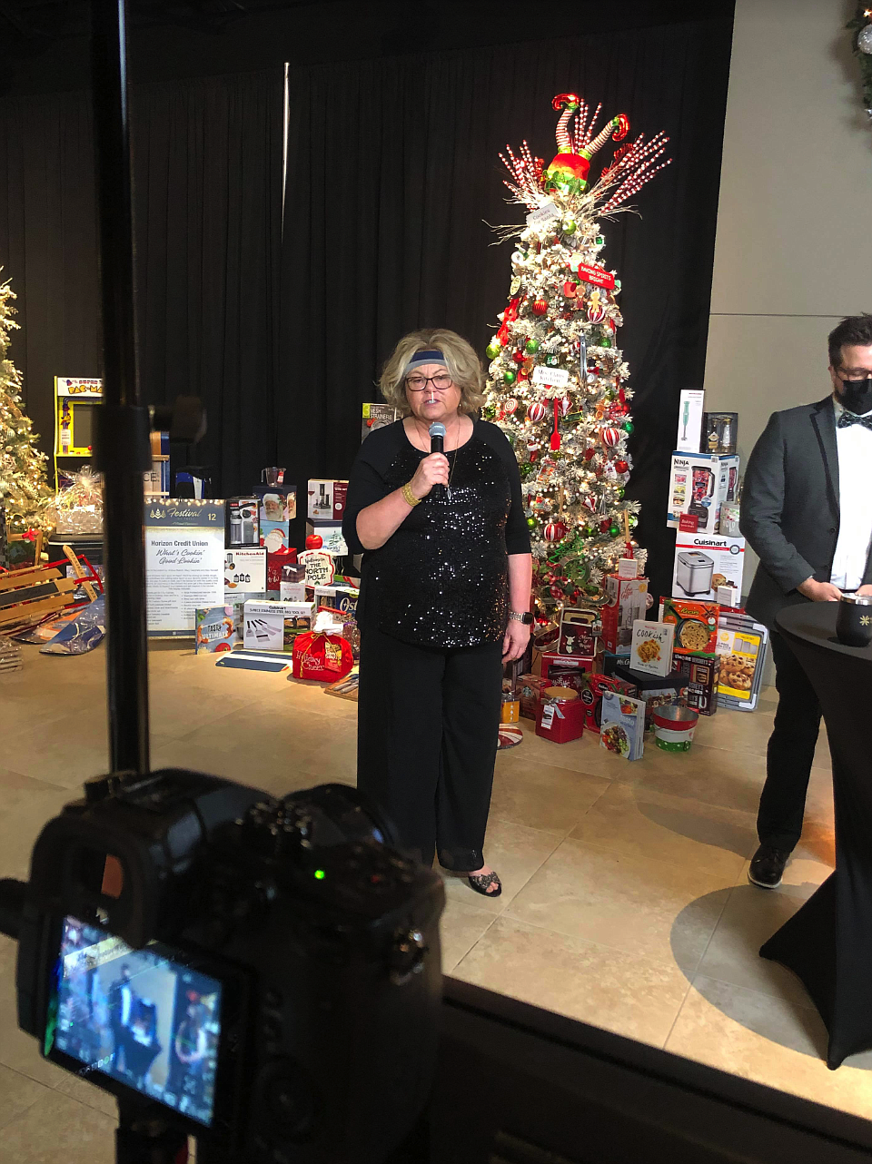 Kootenai Health Foundation President Julie Holt speaks to the audience during the virtual Festival of Trees Gala on Saturday night. Funds raised that night, and through the end of December, will buy equipment, training, comfort items and more for employees and patients in the COVID-19 unit.