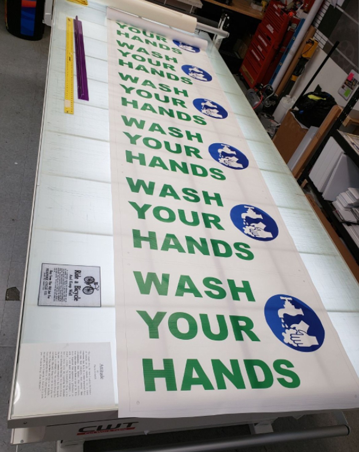A line of signs being made by Signs Now Moses Lake for Samaritan Healthcare facilities.