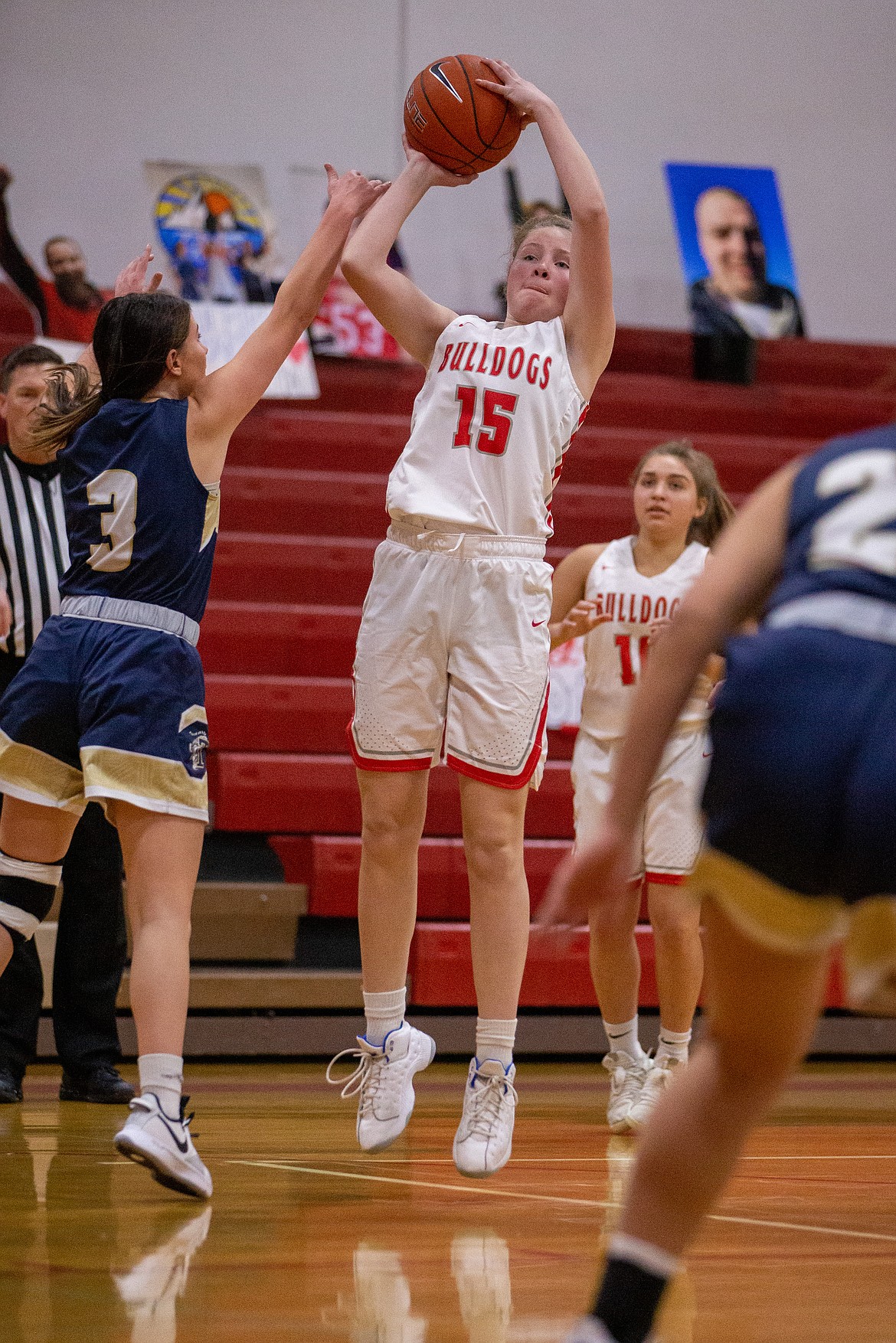 Sophomore Karlie Banks pulls up for a jumper on Thursday.