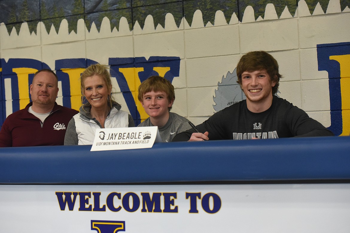 Jay Beagle signed his letter of intent to run track for University of Montana on Dec. 4. (Will Langhorne/The Western News)
