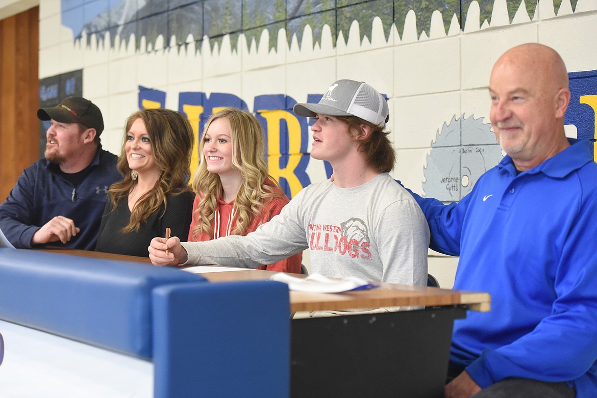 Ryker McElmurry signed his letter of intent to football for University of Montana Western. (Will Langhorne/ The Western News).