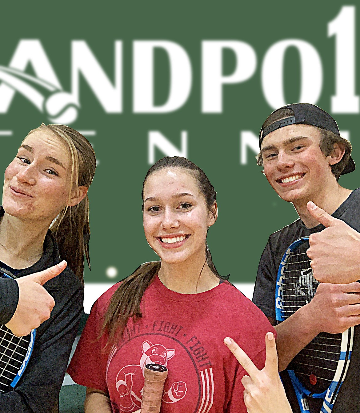 Freshman Neva Reseska (left), junior captain Olivia Petruso and senior Carter Johnson pose for a photo.