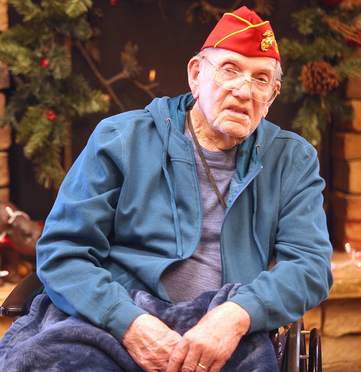 Howard Rieckers, 99, served four years with the Marines in the South Pacific. He spoke Monday with The Press about his experience in World War II.