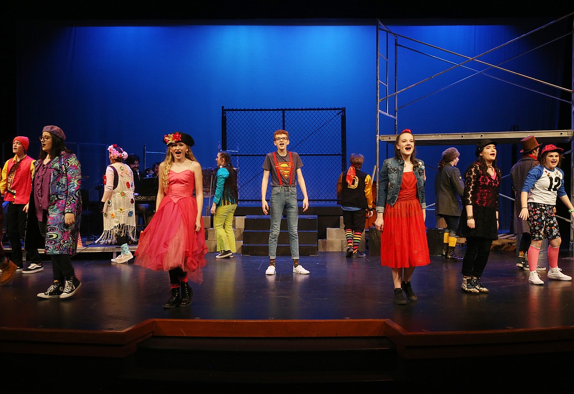 Christian Youth Theater North Idaho actors sing during dress rehearsal for "Godspell" in the Kroc Center Theater in February. CYT announced it will be permanently closing because of the pandemic and its toll on live theater, but a campaign to keep the doors open is in the works. (LOREN BENOIT/Press File)