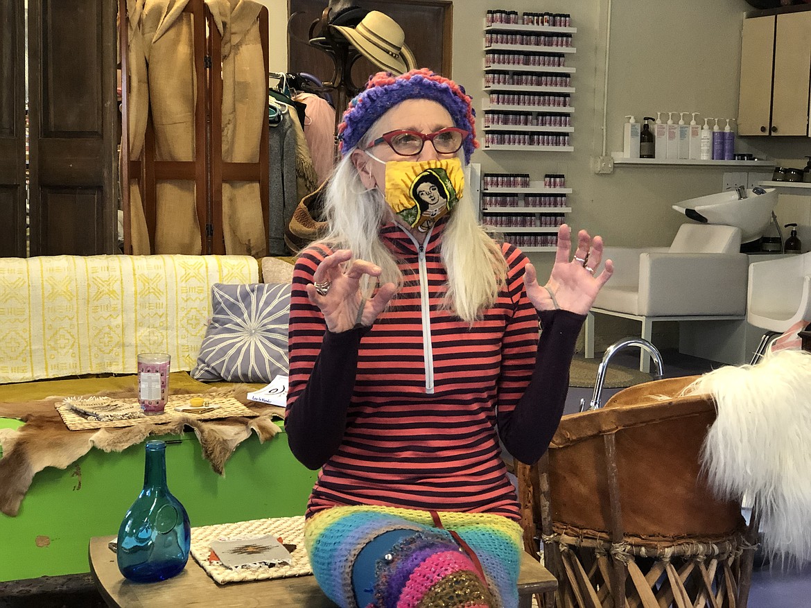 Theresa Sergneri, co-owner of Cloudview Kitchen in Soap Lake, in the eatery's "living room."
