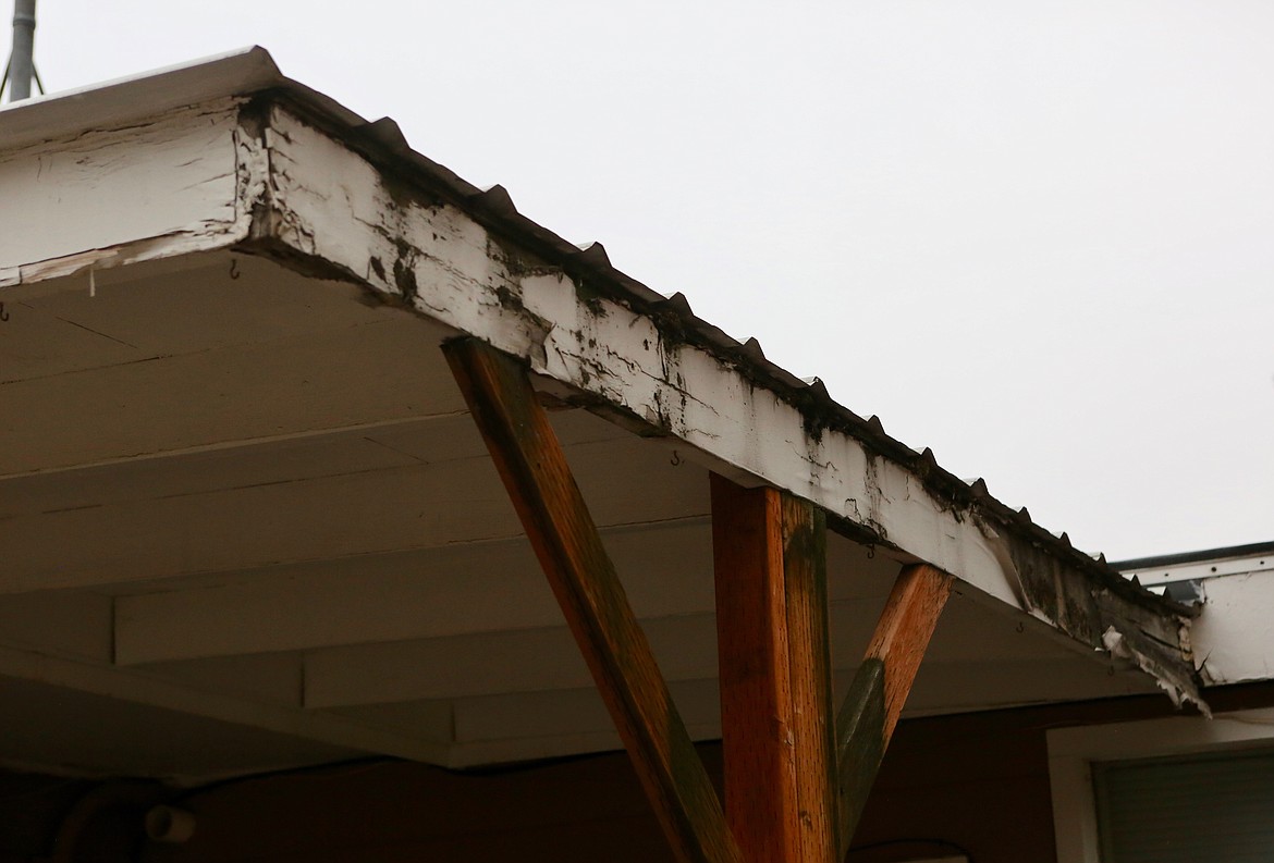 The fascia is peeling away on the Bigfork Community Center.