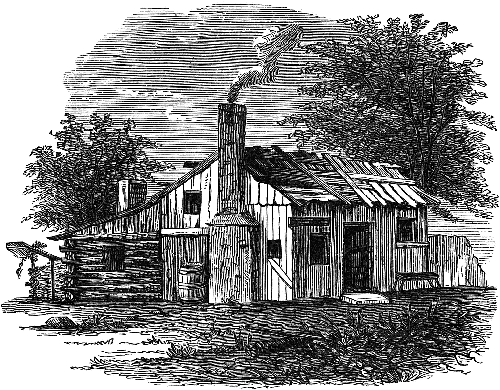 Andrew Jackson was supposedly born in this cabin in the Waxhaws region somewhere on the North/South Carolina border, the exact location unknown.