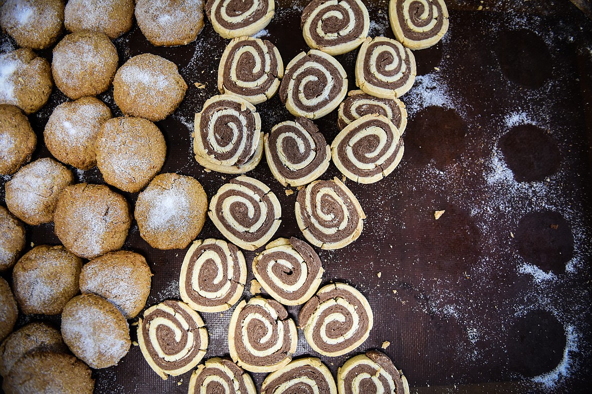 Gingerbread and pinwheel cookies at Red Poppy Gluten Free Bakery in Kalispell on Tuesday, Dec. 8. (Casey Kreider/Daily Inter Lake)