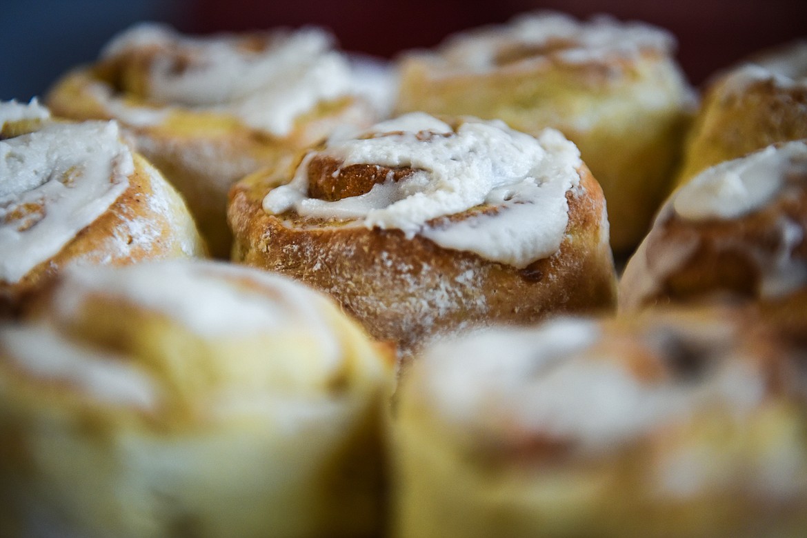 Cinnamon rolls at Red Poppy Gluten Free Bakery in Kalispell on Tuesday, Dec. 8. (Casey Kreider/Daily Inter Lake)