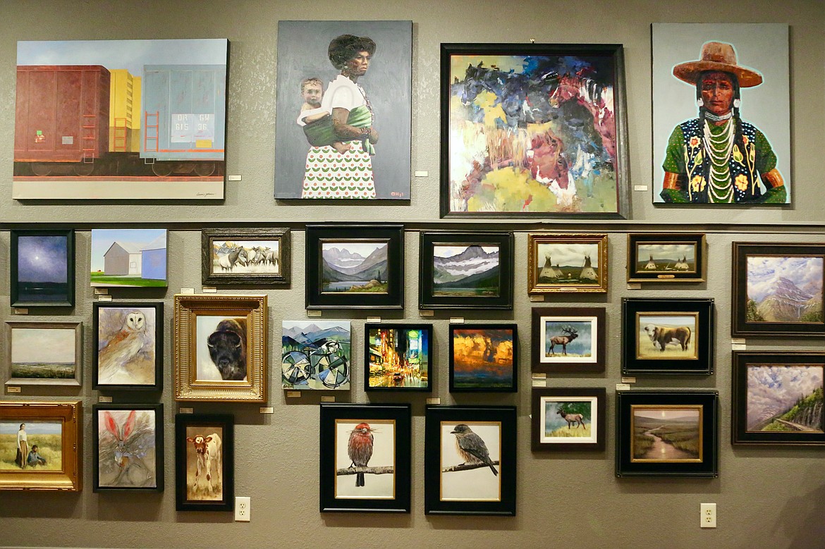 Paintings from the Smaller Works Show adorn the walls at Frame of Reference Fine Art in Whitefish on Monday afternoon, Dec. 7.
(Mackenzie Reiss/Daily Inter Lake)