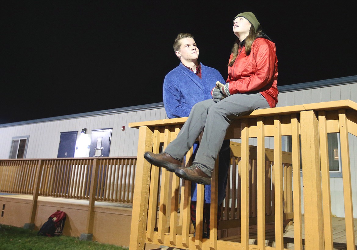 Austin Mahnke and Jessi Garr-Coles act out one of the scenes from “Almost, Maine” on Thursday night at Coeur d'Alene Charter Academy.