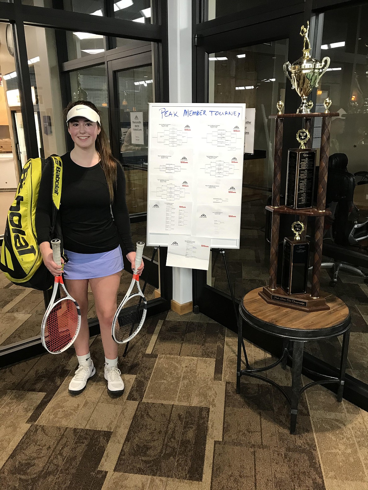 Courtesy photo
Amy Corrette won the junior girls singles division at the recent Peak Hayden Member Club Tennis Tournament at Peak Health and Wellness in Hayden. Christina Glass was the other finalist.