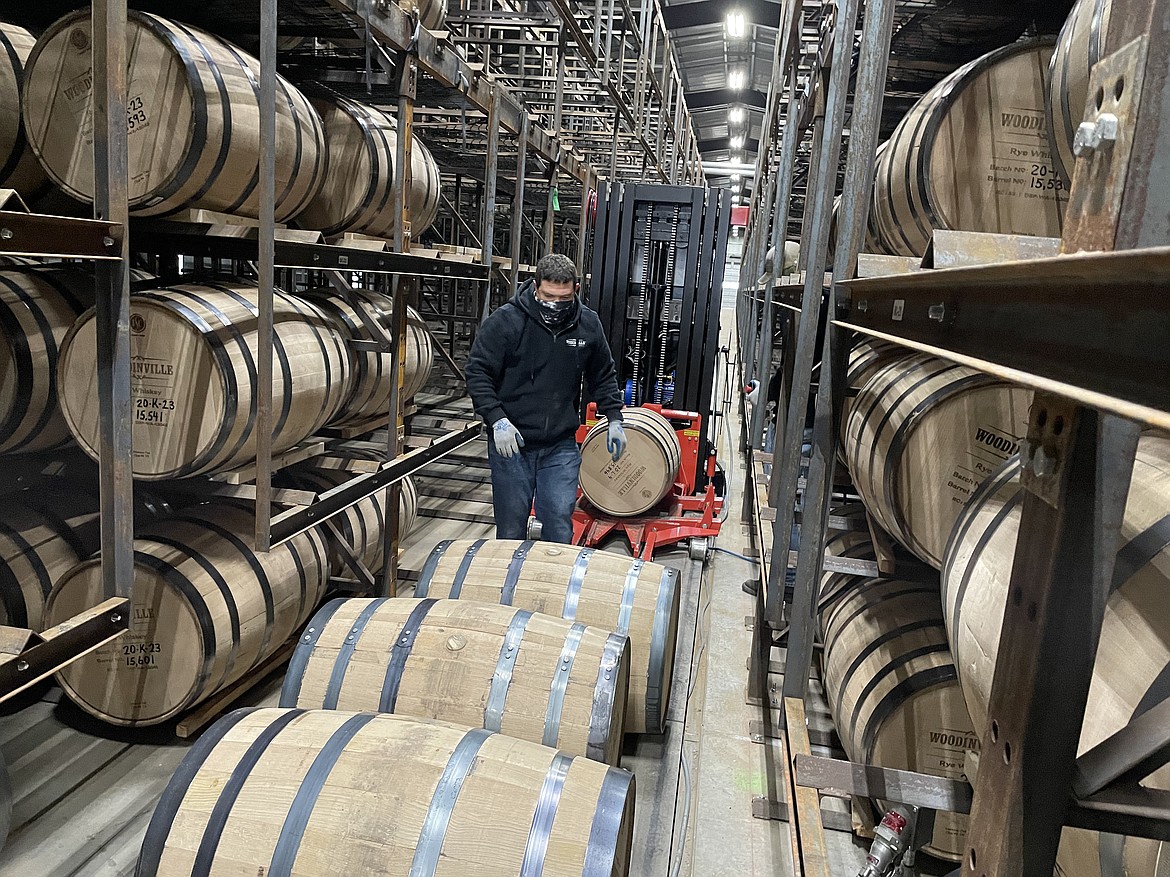 Racking barrels.