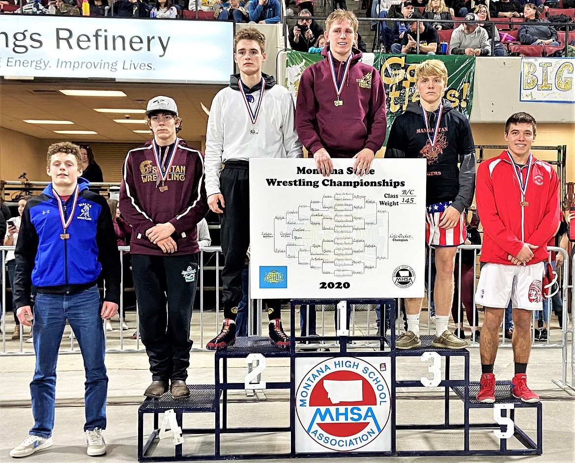 Arlee's Colt Crawford, far right, went 4-2 to place fifth at state last season in Billings.
(Courtesy of Daisy Adams)