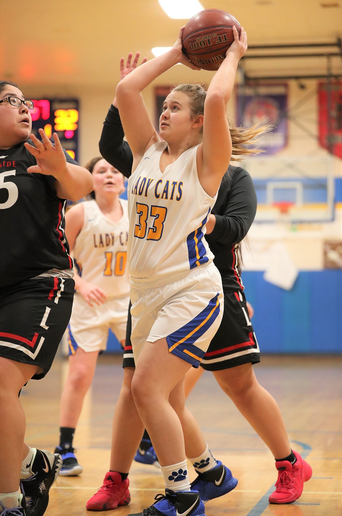 Sophomore Breezy Fournier attempts to elevate for a shot during Tuesday's home game against Lakeside.