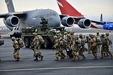 Soldiers go through exercises at airport in Moses Lake